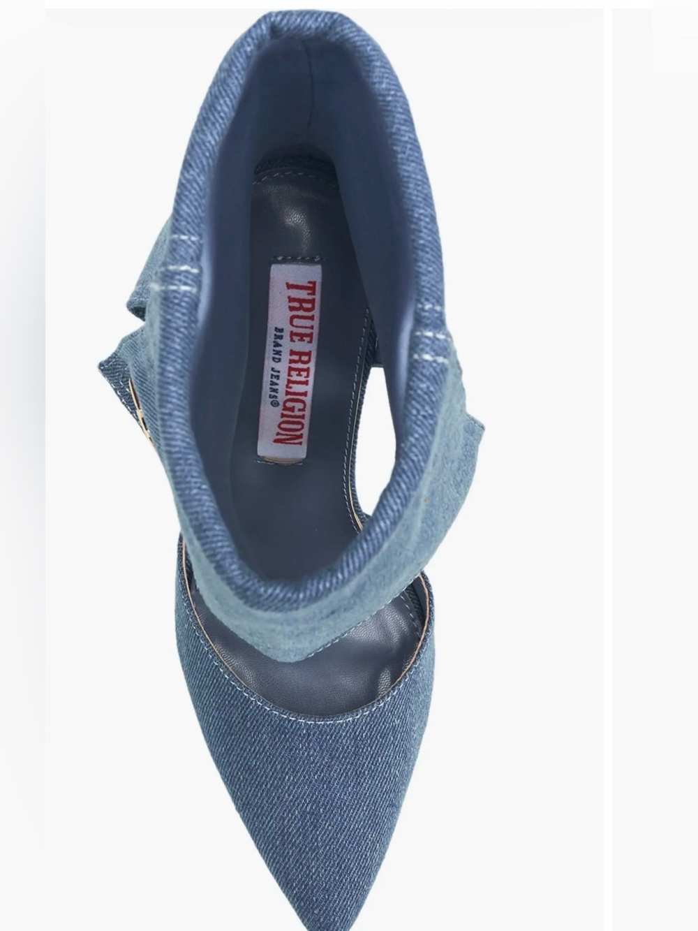 True Religion Denim Pointed Toe Ankle Boots - Light Blue
Her Foldover Cuff Heel - Picture 11 of 12